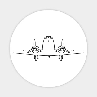 Classic Douglas DC-3 aircraft black outline graphic Magnet